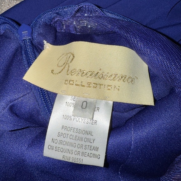 Faviana Blue and Silver Bodycon Dress - Picture 4 of 5